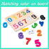 Magnetic Wooden Educational Number Puzzle - Learn Numbers & Color Recognition Toy for Toddler Preschool Game