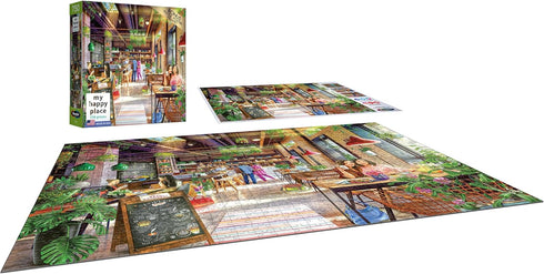 RoseArt - My Happy Place - Neighborhood Cafe, 750 Piece Jigsaw Puzzle for Adults