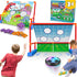 2-in-1 Moving Kick Toss Games for Kids - Light Up Hover Soccer Ball with Animal Bean Bag Toss, Indoor Outdoor Birthday