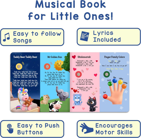 28 28-Button 1-3 LEARNING BUGS Fun Favorite Nursery Rhymes Sing Along with Nursery Rhymes, Musical Books for Toddlers