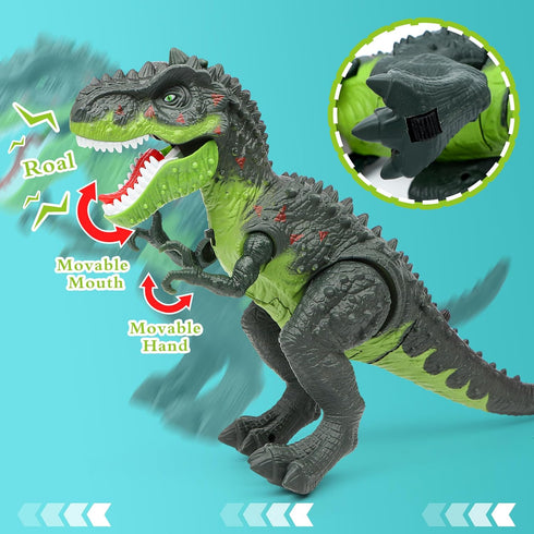 3-5 5-7 Electric Walking Dinosaur Toys for Kids - Small Tyrannosaurus with Detachable Tail Simulated Flame