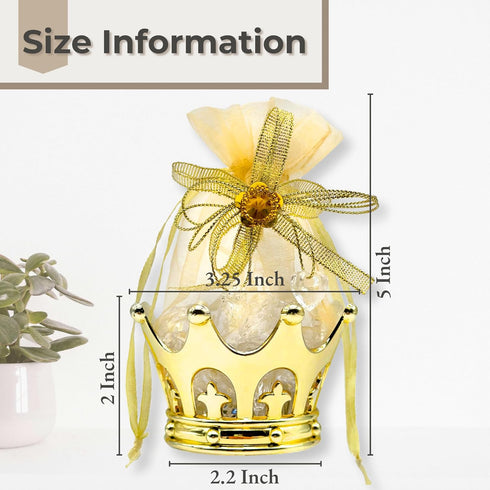 JC HUMMINGBIRD JCHB12 Pieces Fillable Gold Crown with Flower Pouch, Party Favors
