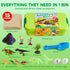 3+ JOVA Klever Kits Dinosaurs Sensory Bin Toys for Toddlers with Glow in The Dark Dinosaurs, Sandbox with Lid Sand