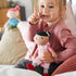 HABA Snug Up Doll Rumbi, 10" Soft Doll with Black Hair and Pink Overalls, Machine Washable for 18 Months and Up