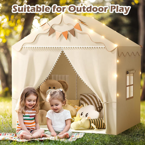 2 1 2 4 51" 39" 53", Treestone Play Tent for Kids, in Toddler Tent with Padded Mat and Light, Large Playhouse for Kids