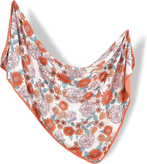 Hooyax Baby Blanket for Girls Boys, Jersey Knit Baby Swaddle Blanket, Double