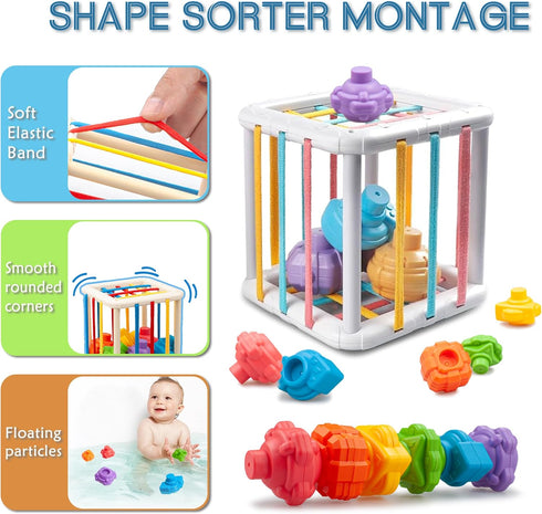 SYUUKH 6 in1 6-12 6-12 12pc 2 Montessori Baby Toys MonthsMontessori Toy for Babies MonthsIncl Building Blocks &Silicone