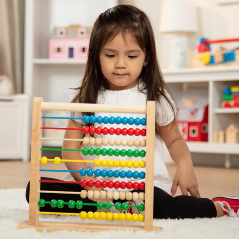Melissa & Doug Classic Wooden Abacus - Educational Counting Toy with 100 Beads