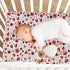 Vdsrup 39 27 5In Crib Sheets for Boys Girl Ladybugs Flowers Neutral Mini Crib Mattress Sheets Fitted, Red Pink Toddler