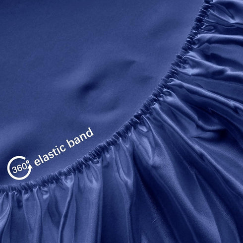2 Pack Satin Mini Crib Sheets for Baby Hair, Ultra Soft Fitted Mini Crib Sheet for Baby, Machine Washable Grey & Navy