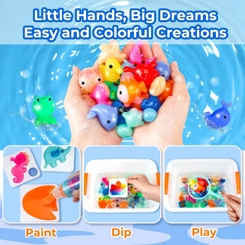 20 3+ Teexpert Magic Water Elf Toy Kit - Aqua Fairy DIY Squishy Maker Craft Kit for Kids, Boys and Girls, Magic Colors