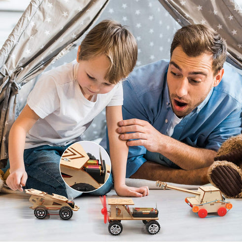 Poraxy 5 in 1 STEM Kits for Kids Age 8-10, Science Building Projects and Model Car Kits for Ages 8-13