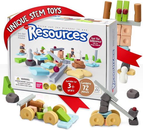 Taksa Toys Educational Building Blocks for Kids Ages 3-7, 72 Pcs Gift Pack