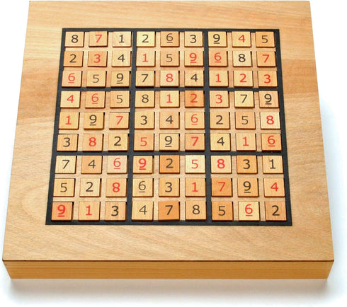 WE Games Wooden Sudoku Puzzle Board Game with Number & Thinking Tiles - 11 in