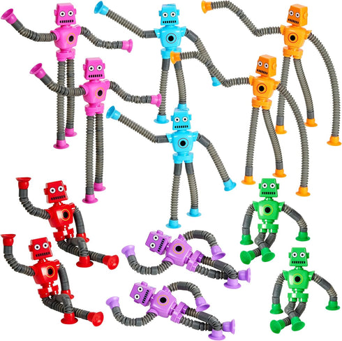 Telescopic Suction Cup Robot Toys 12-Pack Shape Changing Educational Fidget Toys Sensory