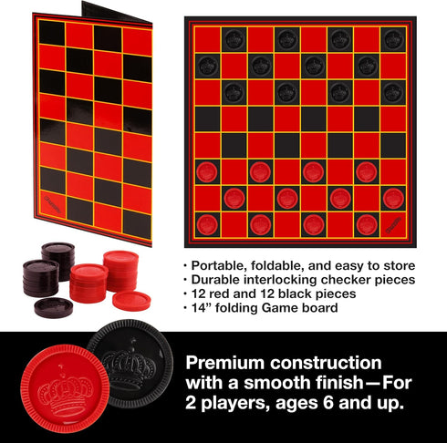 24 (12 12- 15x15 Inches Kangaroo - Multiplayers Strategy Checker Board Game for Kids & Adults - Portable Educational