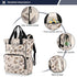 SUABO Backpack Hand Drawn Leaf Pattern Baby Diaper Bag Large Bag Waterproof Travel Diaper Bags for Moms and Dads