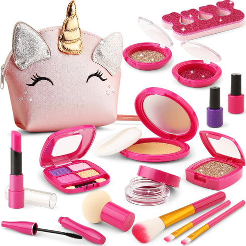 Pretend Makeup Kit for Toddlers Girls, Play Makeup Set for Kids 3-5,