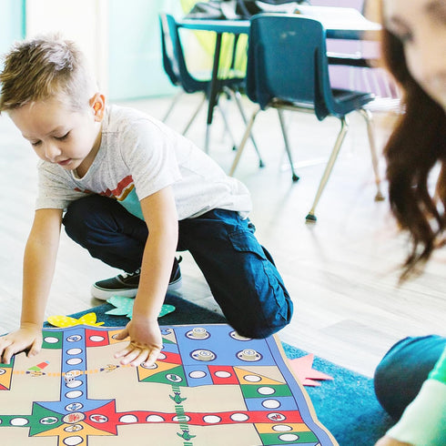 NUOBESTY Flying Chess Playmat - Educational Flying Checker Board Game Carpet for Kids