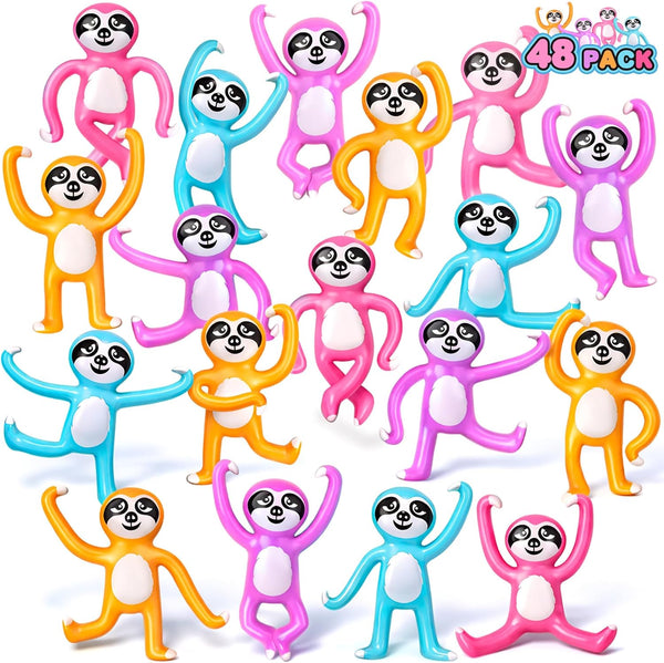 ArtCreativity Mini Bendable Sloth Toys, Set of 48, Bendable Animal Toys for