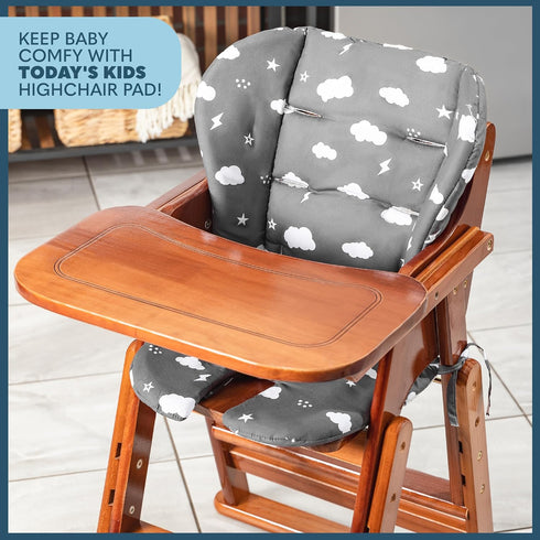 Todays Kids Baby High Chair Cover Pad - Cushion for Wooden high Chairs, High Chair Cover Replacement, Machine Washable