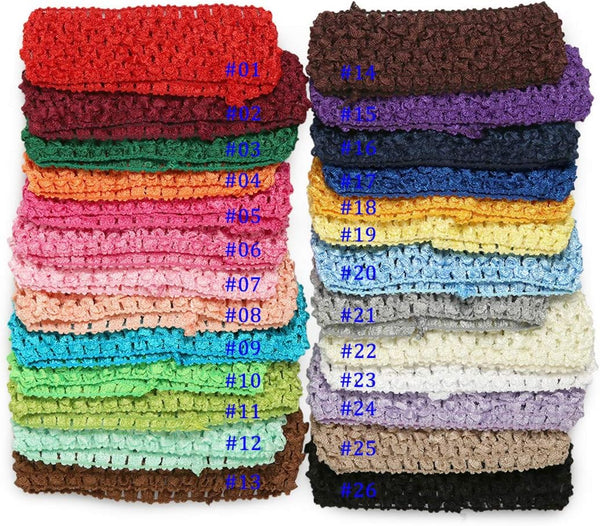 QandSweet Baby Girl's Stretch Headbands, Crochet Stretchy Hair Bands for DIY Accessories