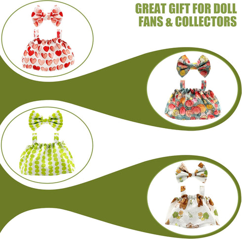 Digabi 17cm 8 Set Doll Clothes Piece Strap Dress and Bow Headband for a Unique Dressed-Up Look Fashion Handmade