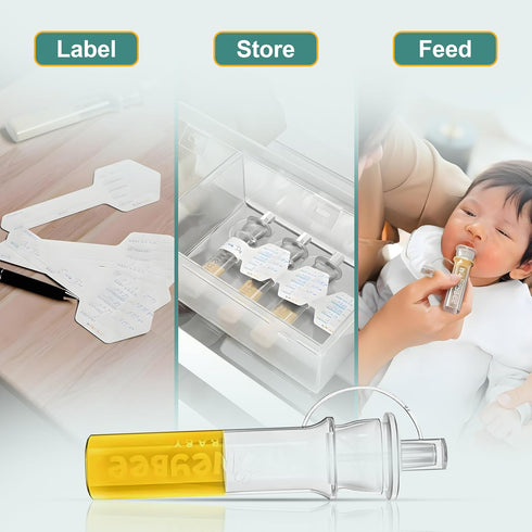 Honeybee Baby Set 7 5mL Colostrum Collector Kit | Reusable Silicone Breast Milk Collector for Harvesting Colostrum