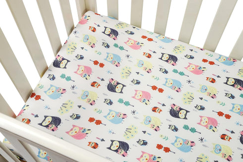 Pack 2 Pack Set Onacosht n Play Fitted Sheets for Baby Girl Soft Jersey Knit Sheets for Mini Crib Mattress and Playard
