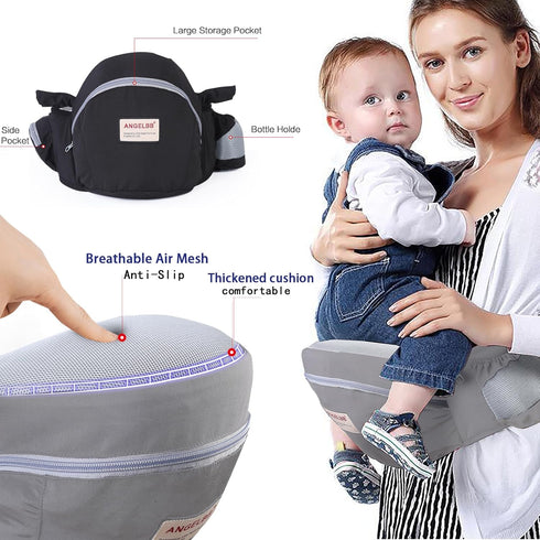 180 Baby Hip Carrier with Foldable Seat Up-Down for Infant,Adjustable Straps Also as Waistband Extender,Huge