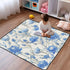EtherSpher 50'' 50''alfombras Retro Blue White Roses Thistles and Thorns Cute Foldable Baby Girl Play mat for Floor
