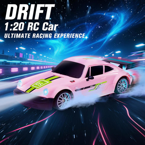 1:20 2.4G 20+KM/H, 50-Minute 2pcs SANCO RC Drift Car - Drifting Car with Dual Tire System & LED Lights, Playtime