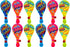 JA-RU Paddle Ball Set for Kids (12 Units) - Outdoor & Indoor Recess Games, 90s Toys Nostalgia, Birthday Party Favors