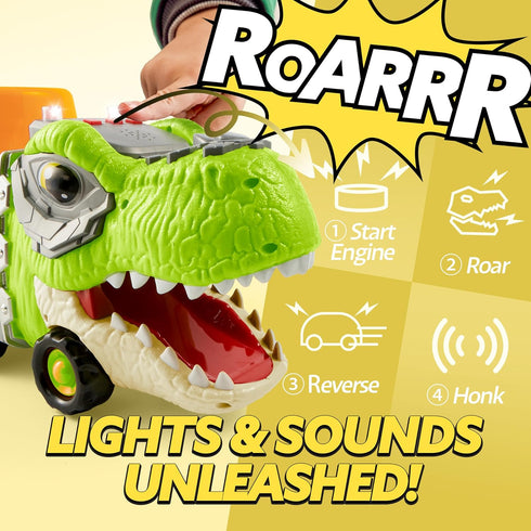 2-4, 6 2 3 4 5 JOYIN Dinosaur Toys for Kids Toddler Boy Toys, Dinosaur Carrier Truck with Rubber Car Vehicles, Easter