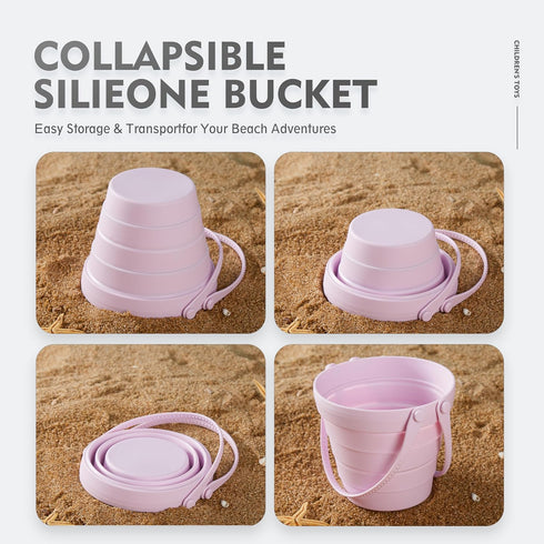 11Pcs Set,Silicone MarcZero Silicone Beach Toys,Collapsible Sand Bucket,Modern Baby Beach Toys,Travel Friendly Beach