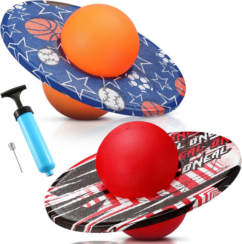 Junkin 2 Pcs Pogo Ball Trick Board Toy Balance Board Pogo Balance