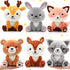 6 Pcs Woodland Animals Plush Toys - 7 Inch Bear, Rabbit, Squirrel, Deer, Raccoon, Fox Stuffed Animals for Gifts