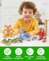 3 4 5 Playset, Coogam Fine Motor Building Robot Blocks for Years Old Kids, Wooden Snap Together Builders, STEM Take