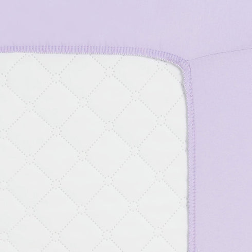 Pastel Lavender Purple Pack n Play Quilted Mattress Sheet, Ultra-Soft Portable Crib Sheet for Baby Girls