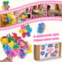 6 8 4-8 SOLDAY Poke Art Kits for Kids to Make Your Own Flowers Bouquet, Craft Kit with Flowers, Cute Hanging Charms