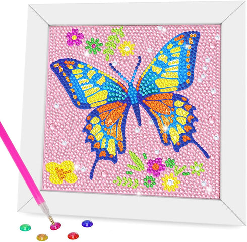 Diamond Art Kits for Kids - Crafts for Girls 8-12, Diamond Art Painting with Wooden Frame for Ages 4-10