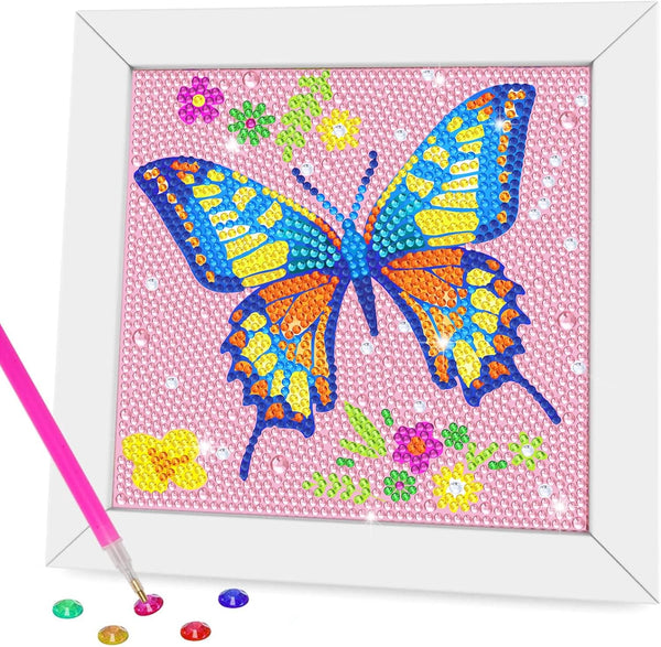 Diamond Art Kits for Kids - Crafts for Girls 8-12, Diamond Art Painting with Wooden Frame for Ages 4-10