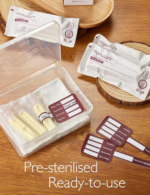 Momcozy 5ml-6pcs Colostrum Collector Reusable Breast Milk Collector with Storage Case and Cotton Wipe, Portable