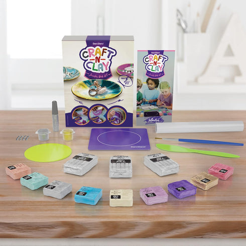 Craft 'n Clay Jewelry Dish Making Kit for Kids Ages 8-14, Best DIY Arts & Crafts Kits, Creative Toys for Preteens &
