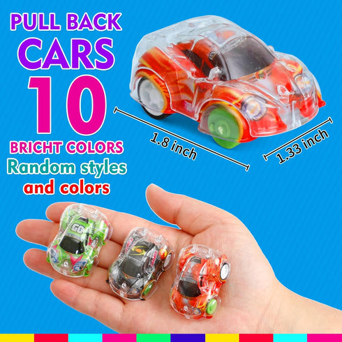 50 4-8 8-12 Worgree Pcs Mini Pull Back Cars, Small Race Car Toys Bulk Party Favors for Kids Treasure Box Toys
