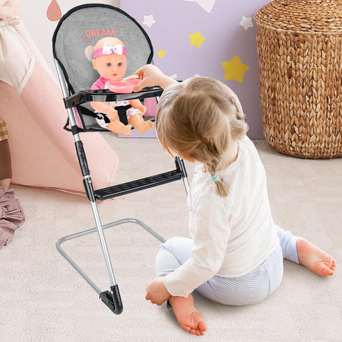Playset Set Set deAO Baby Doll Accessories Baby Doll Crib High Chair Diaper Bag Nursery Baby Doll Furniture Pretend
