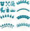 Boao 48 Pieces Glitter Cupcake Toppers for Baby Shower - It's a Boy Jumpsuit, Bodysuit, Carriage, Crown, Arrow Picks