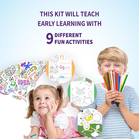 SpiceBox Preschool Learning Educational Toys, Dry Erase Activity Book for Kids, Fun Activities for Children