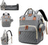 Sweet BB Baby Diaper Backpack with Changing Pad, Waterproof, USB Port, Large Capacity (Gray)