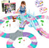 268 PCS Unicorn Race Tracks for Kids Toys, Glow in The Dark